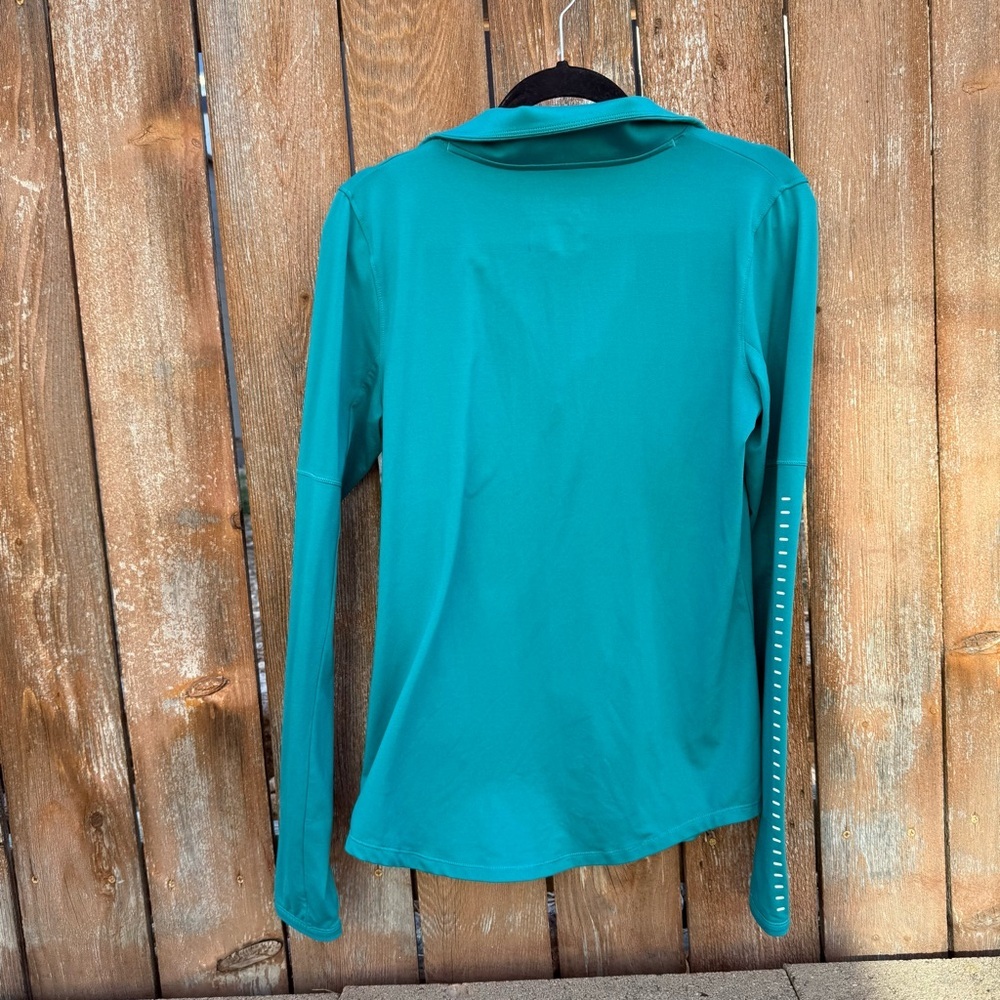 Under Armour Women's Teal Green Long Sleeve Pullover 1/4 Zip Loose Fit Small - Picture 4 of 7